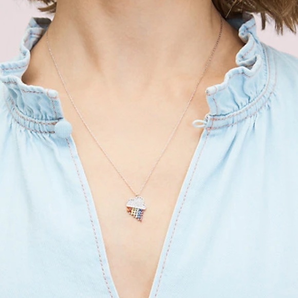 NWT KATE SPADE ♠️ INTO THE SKY RAINBOW PENDANT - Picture 2 of 7